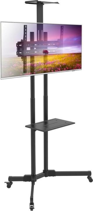 Actual product image Techly TV Trolley for LCD LED TV 37-70 inch 93.98-177.8 cm black with shelf (Universal, 70", 50 kg)