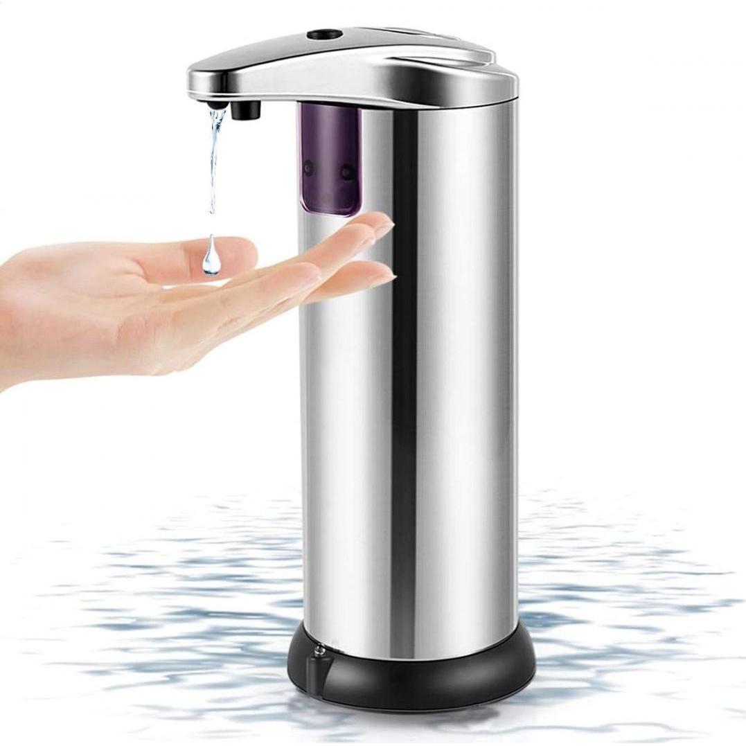 Platinet, Seifenspender + Seifenschale, Sensorischer Seifenspender, Edelstahl, 250 ml