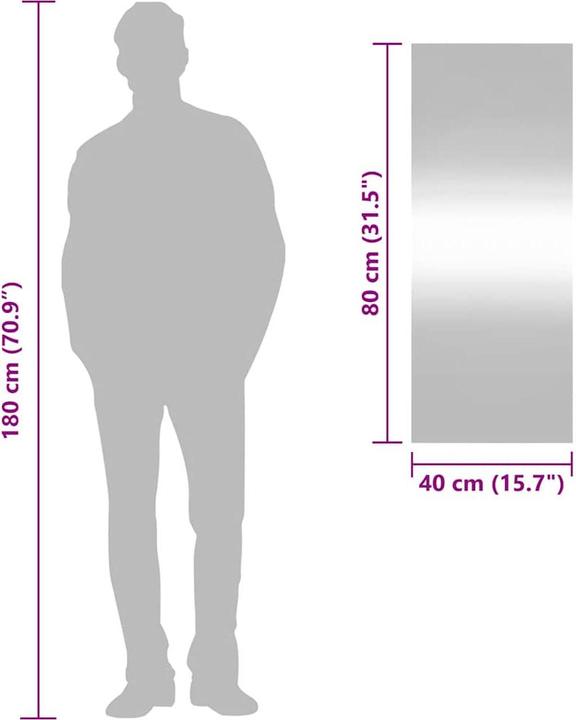 Image du produit vidaXL Wandspiegel (40 x 100 cm)