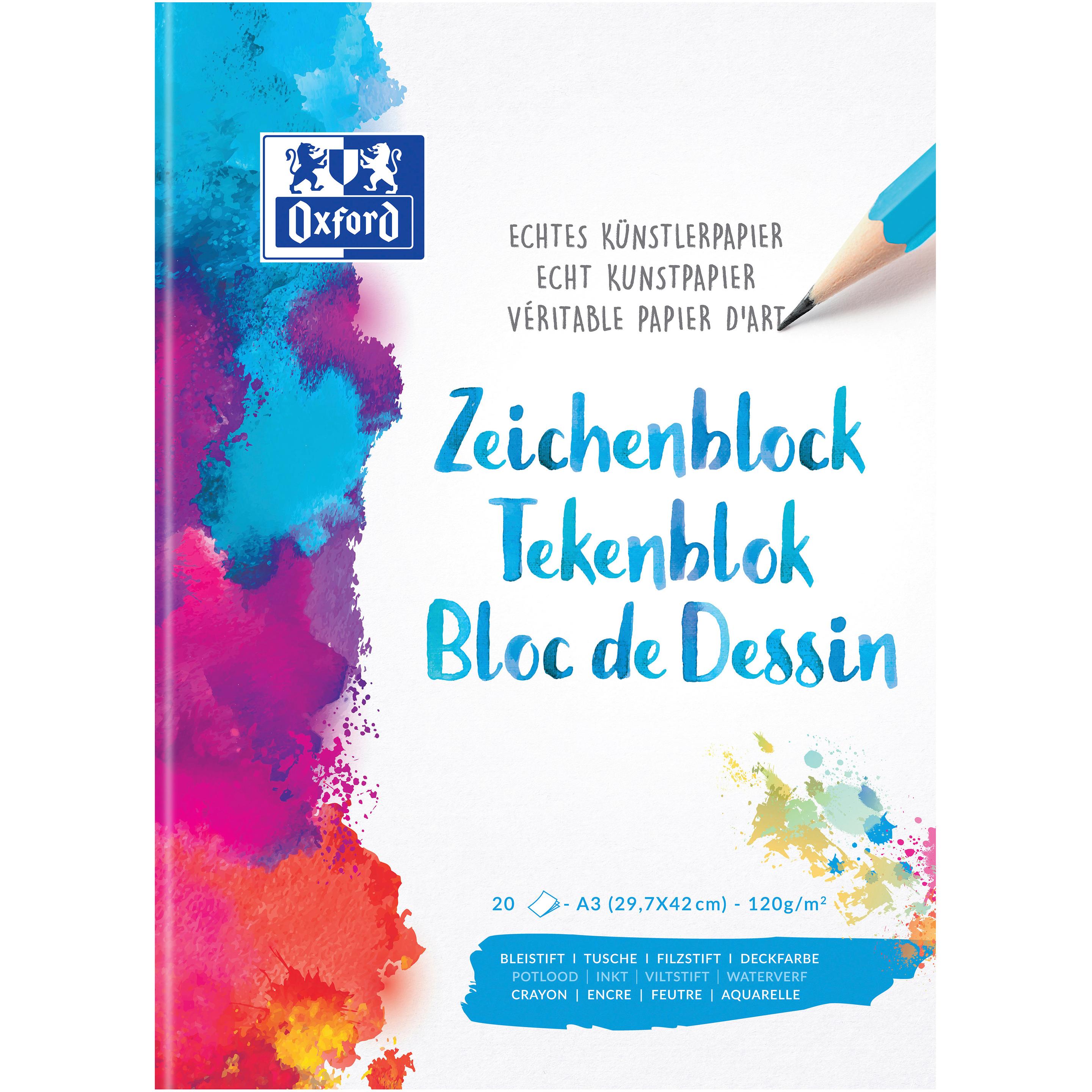Oxford, Heft + Block, Zeichenblock (A3, Blanko, Weicher Einband)