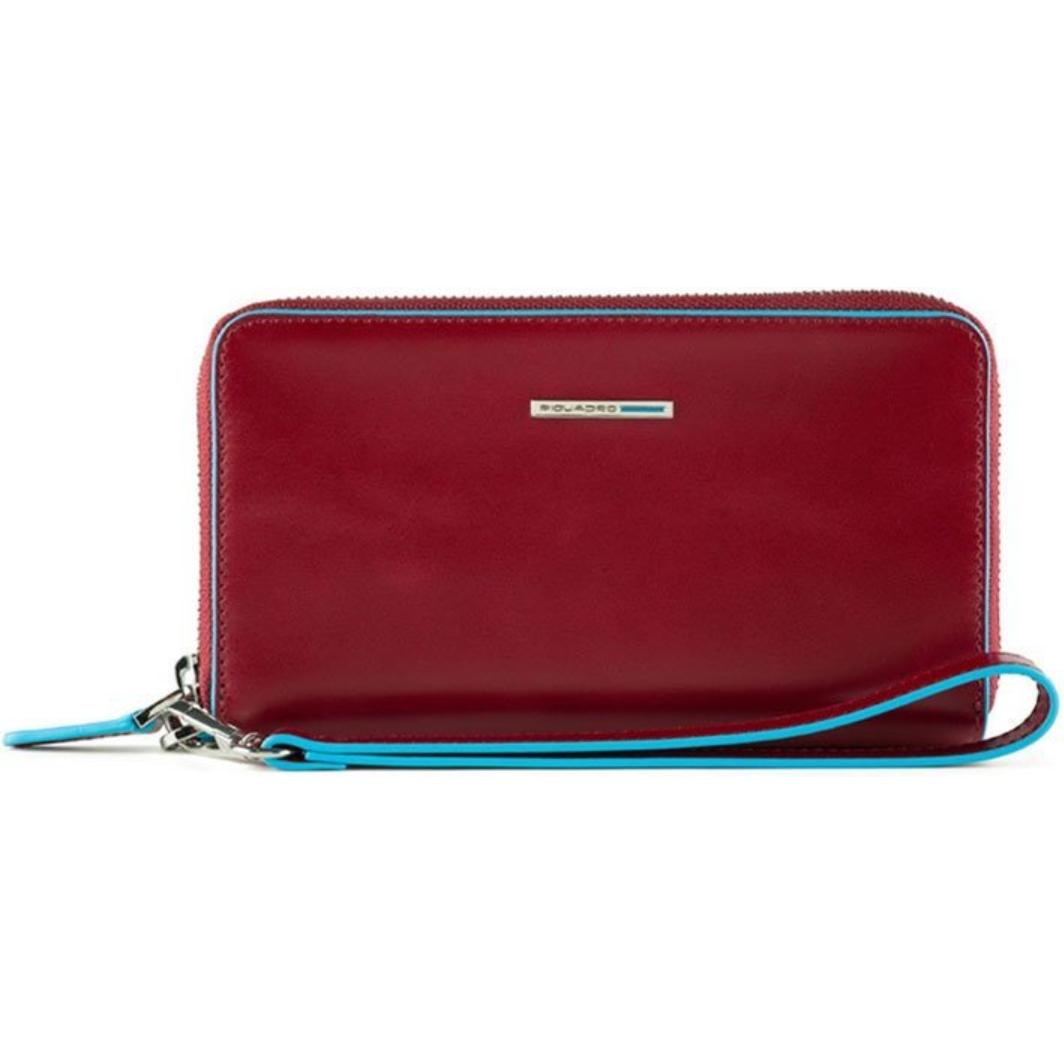 Piquadro Donna Rosso Donne, Portafoglio, Blue Square, Leather Wallet, Red, For Women,