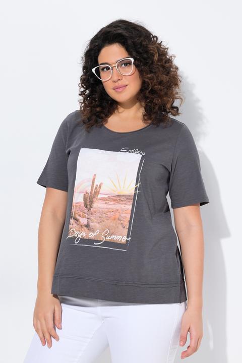 Produktbild Ulla Popken T-Shirt, Kaktus, Classic, Rollkanten, Rundhals, Halbarm (46, 48)