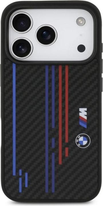 Produktbild BMW MagSafe Kevlar Hülle mit gedruckten dreifarbigen und Metalllogos für iPhone 17 Pro Max (Apple iPhone 17 Pro Max)