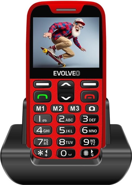 Image du produit Evolveo EasyPhone XR, téléphone mobile pour seniors s nabíjecím stojánkem, červená (2G)