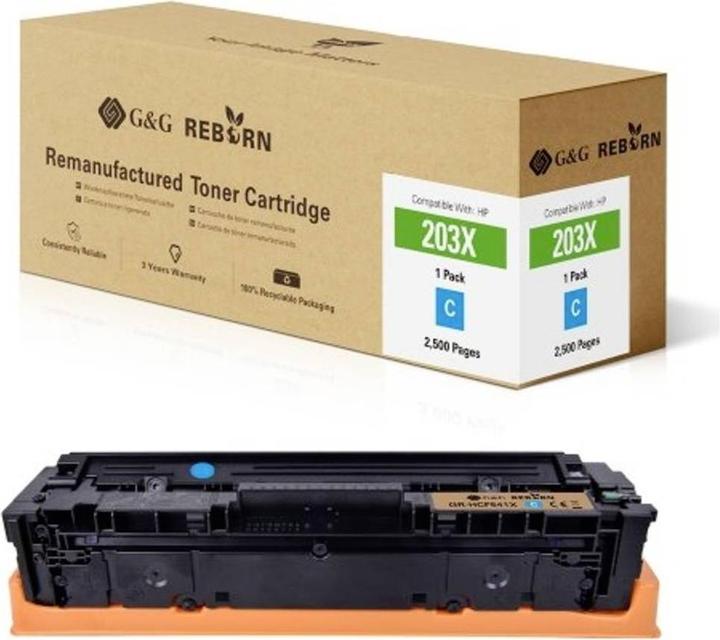 Actual product image G&G Toner replaces HP 203X Compatible Cyan 2500 pages Reborn remanufactured 212
