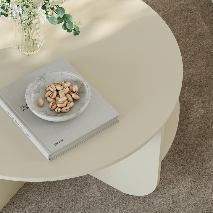 Image du produit En.Casa Couchtisch Reykhon Ø80x41 cm Sandfarben (80 x 41 cm)