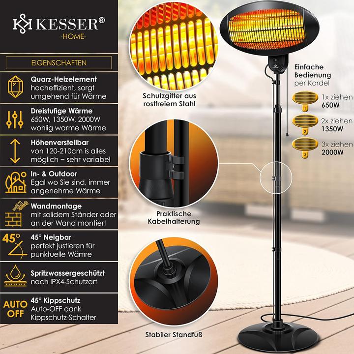 Actual product image Kesser 2000W radiant heater (2000 W)