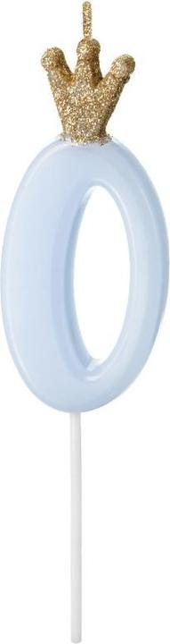 Partydeco Zahlenkerze mit Krone Zahl 0 (1 x)