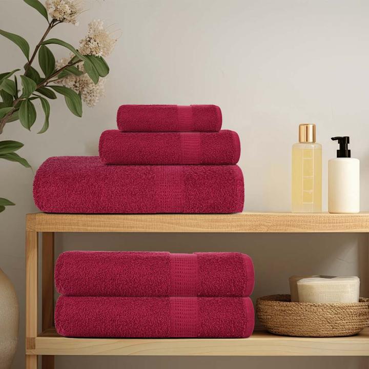 Immagine prodotto vidaXL Asciugamani da bagno 2 pezzi. Rosso bordeaux 100x150cm 360 g/m² 100% cotone (100 x 150 cm)
