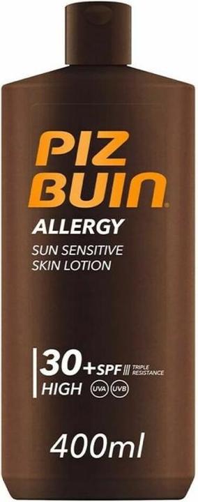 Actual product image Piz Buin Allergy Sun Sensitive Skin Lotion (Sun lotion, SPF 30, 400 ml, 150 g)