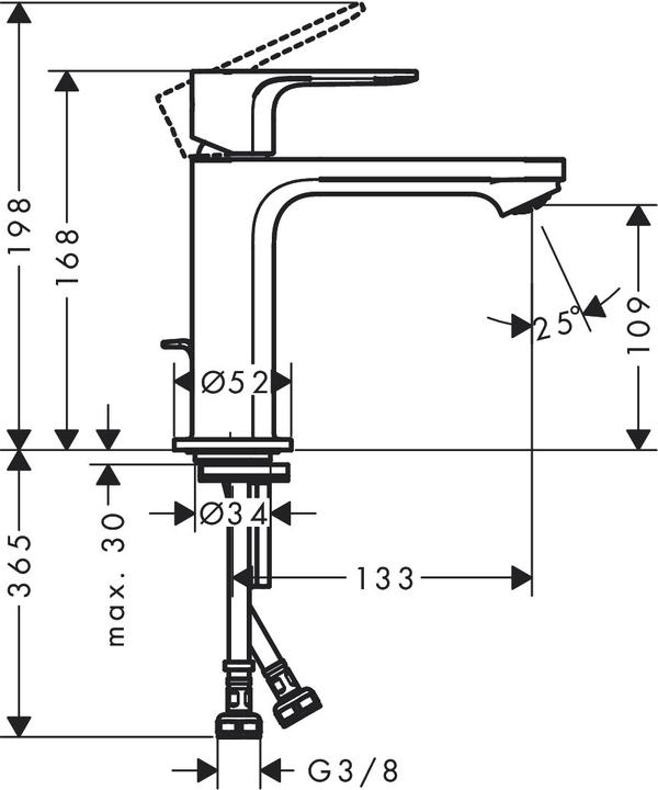 Immagine prodotto hansgrohe Miscelatore monocomando HG per lavabo Rebris S 110 CoolStart EcoSm m ZAG nero opaco