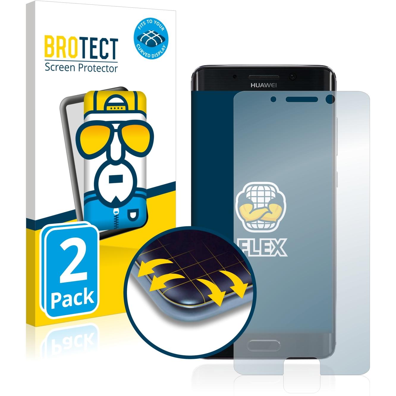 BROTECT Full-Cover Displayschutz (2 Stück, Huawei Mate 9 Pro), Smartphone Schutzfolie, Transparent