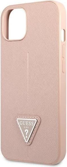 Immagine prodotto Guess GUHCP13SPSATLP Custodia rigida iPhone 13 mini 5,4 pollici Rosso/Rosa Logo SaffianoTriangolo (Apple iPhone 13 mini)