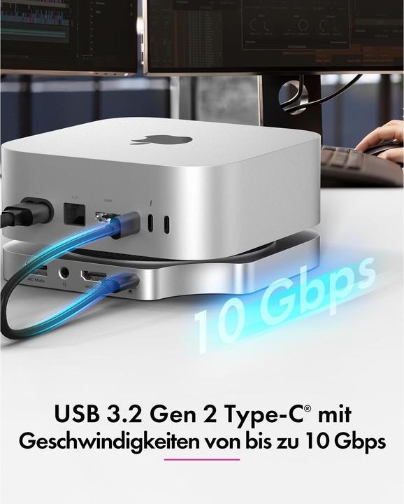 Produktbild Icy Box Club Dock 100 Mac mini Docking Station mit NVMe (USB-C, 4 Ports)