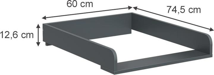 Produktbild Vicco Wickelaufsatz Viktor, Anthrazit, 60 x 74.5 cm