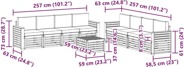 Produktbild vidaXL Outdoor-Sofa