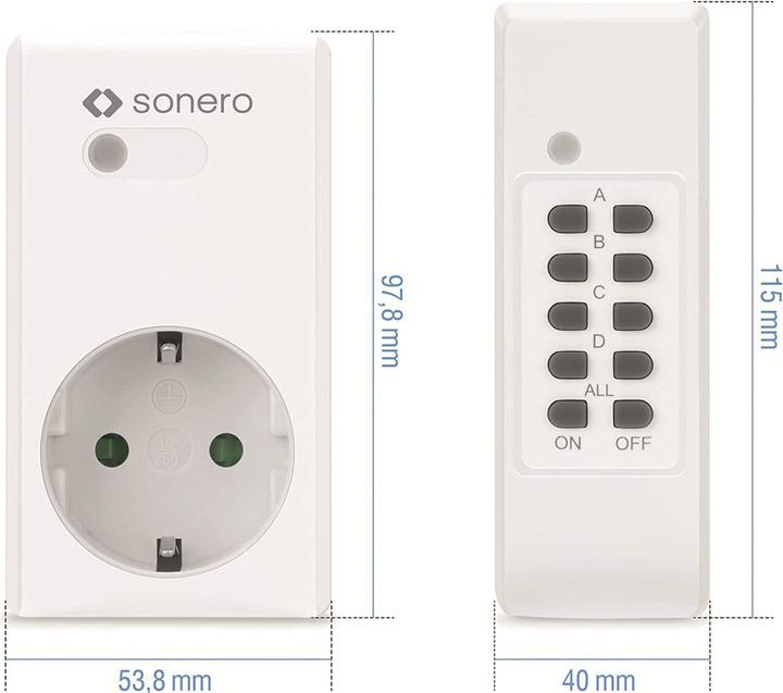 Produktbild Sonero Funksteckdosen-Set S-RCS204, Indoor (30 m)