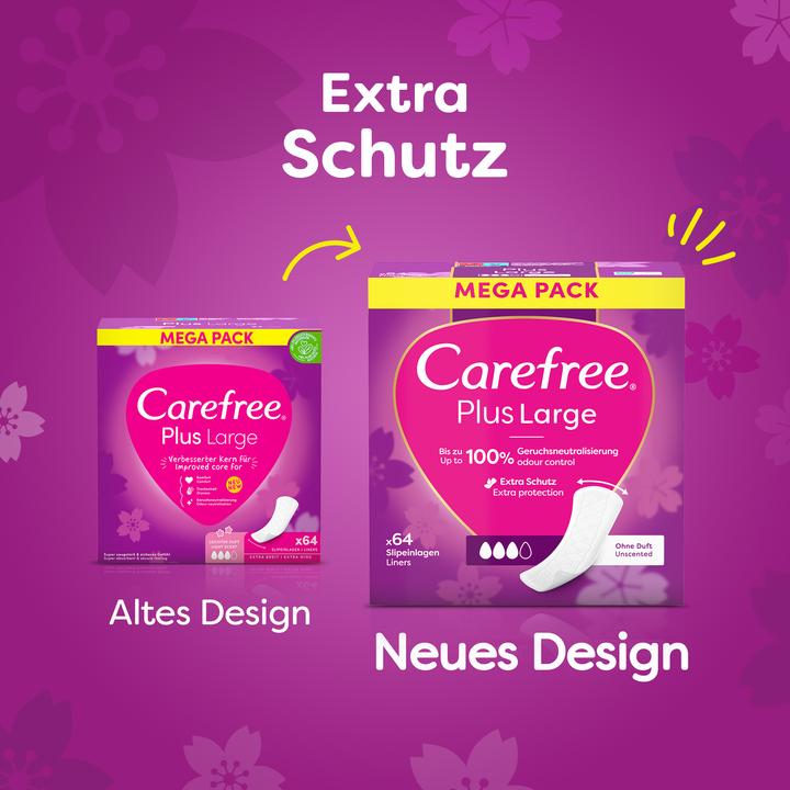 Actual product image Carefree Slip pads Plus Large delicate scent - Variant: 64 ks (64x)