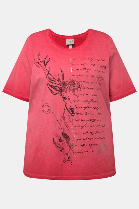 Actual product image Ulla Popken Script Lettering Short Sleeve Graphic Tee (62)
