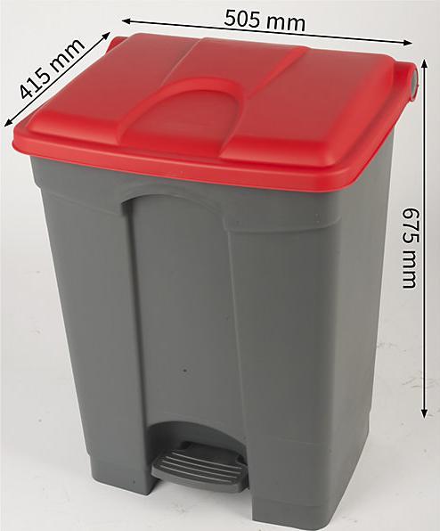 Immagine prodotto kaiserkraft Cestino di plastica a pedali (70 l)