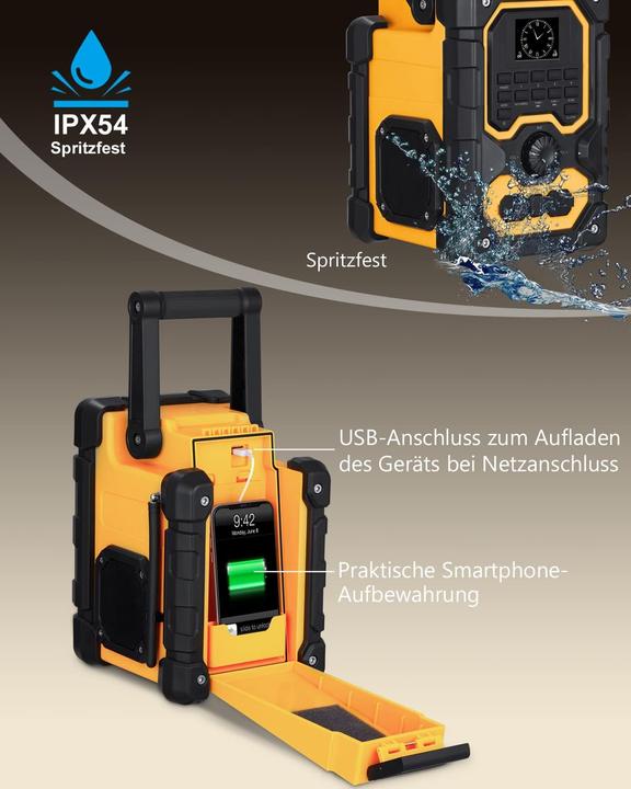 Actual product image Ueme Baustellenradio DB-1005 mit DAB+ und Bluetooth (DAB+, Bluetooth)