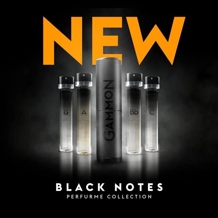 Actual product image Gammon 8833 Black Notes Parfum Recharge-Set G (3x20 ml), the aromatic and fruity BLACK GUITAR Mr (Eau de parfum, 60 ml)