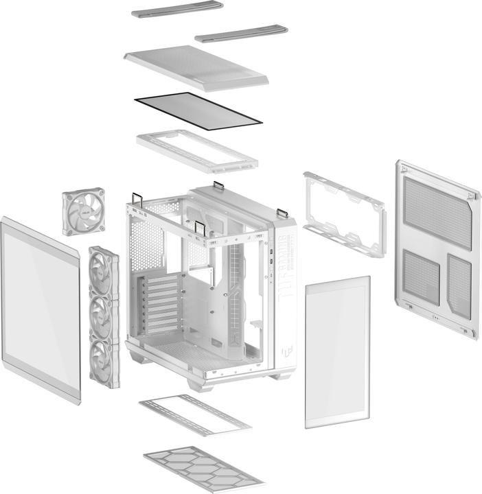 Actual product image ASUS Case TUF GAMING GT502 HORIZON TG ARGB WHITE (ATX, Mini-ITX, mATX)