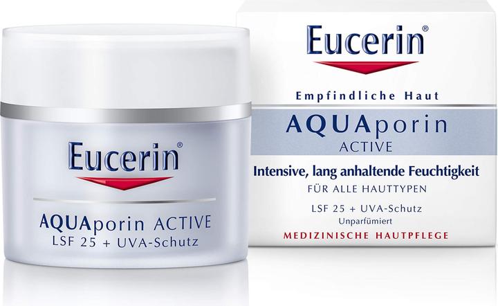 Productafbeelding Eucerin Gevoelige huid AQUAporin active SPF 25, 50 ml crème (Zonnecrème, SPF 25, 50 ml)