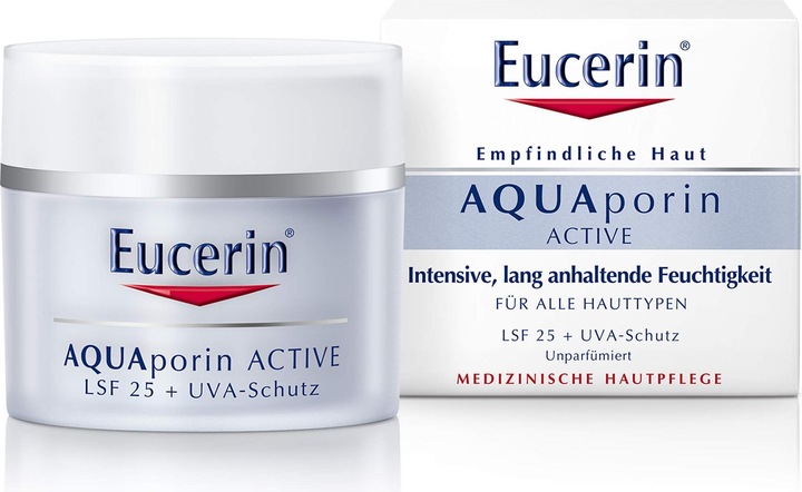 Image du produit Eucerin Peau sensible AQUAporin active SPF 25, 50 ml de crème (Crème solaire, SPF 25, 50 ml)