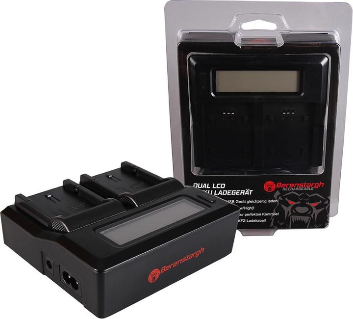 Actual product image Berenstargh Dual LCD USB Ladegerät f. JVC BN-V408U D D30 D47AC D70K D90K GRD33AC GR-D33AC GRD50K (Chargers without battery)