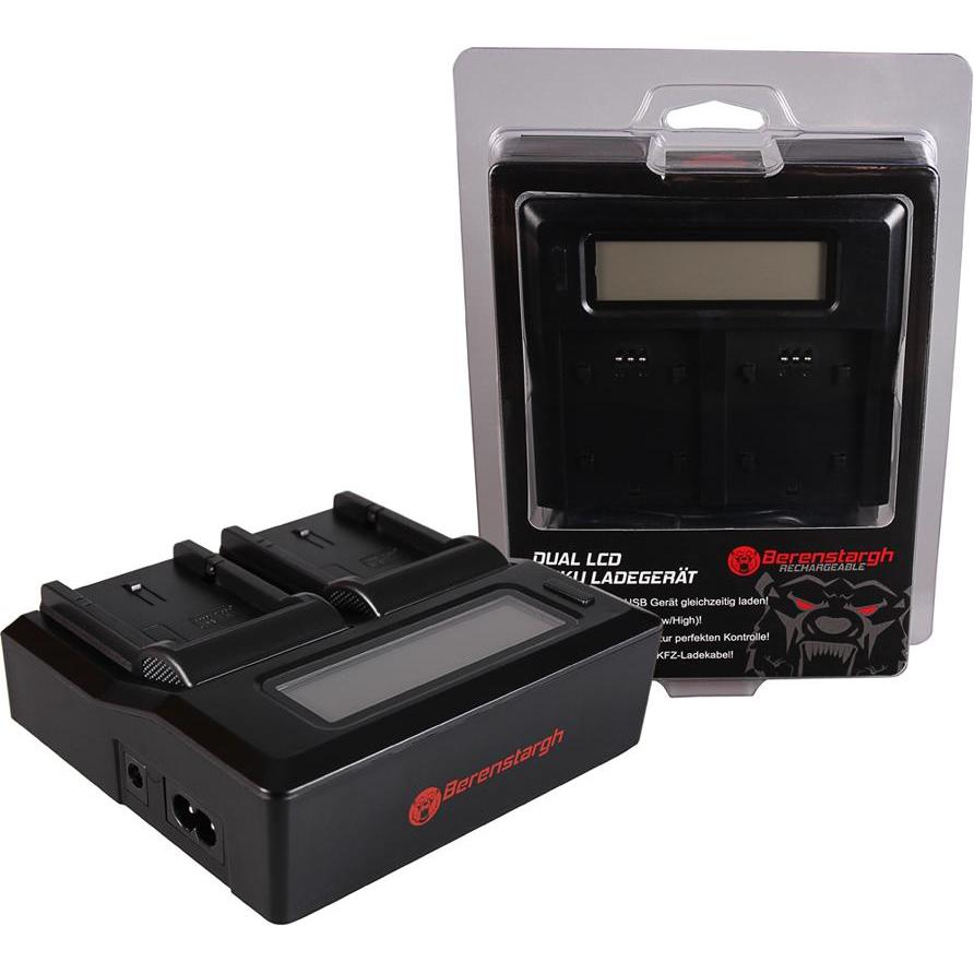 Berenstargh Dual LCD USB Ladegerät f. JVC BN-V408U D D30 D47AC D70K D90K GRD33AC GR-D33AC GRD50K (Caricabatterie senza batteria), Caricabatterie