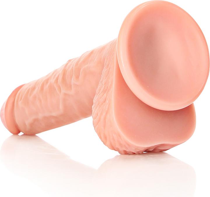 Actual product image RealRock Straight Realistic Dildo with Balls and Suction Cup - 8"/ 20.5 cm