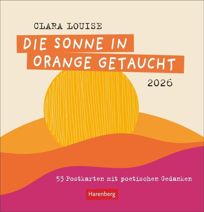 Immagine prodotto Harenberg Clara Louise: Die Sonne in Orange getaucht Premium-Postkartenkalender 2026 - 53 Postkarten mit