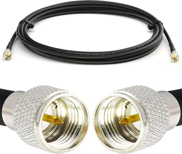 Actual product image Rangeful Mini UHF Male to Mini UHF Male 12m RG58/U Coaxial Cable RG58-MUHFM-MUHFM-12