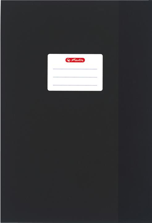 Herlitz File protector DIN A4, embossed (raffia), PP, black with glued-on inscription label (A4)
