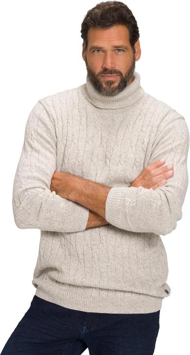 Produktbild JP1880 Pullover, Zopfmuster, Rollkragen (3XL)