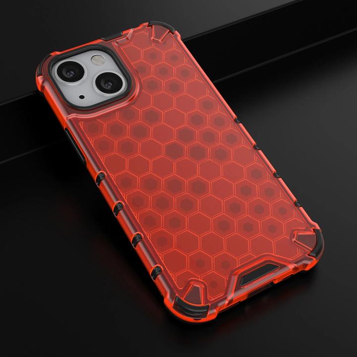 Actual product image Hurtel Honeycomb Case armor cover with TPU Bumper for iPhone 13 mini red (Apple iPhone 13 mini)