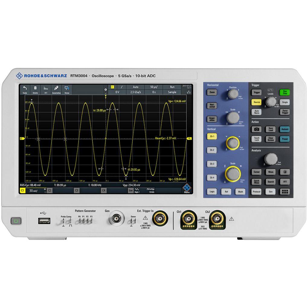 Rohde & Schwarz, Multimeter, RTM3002 Mixed-Signal Tisch Oszilloskop 2-Kanal Analog / 16 Digital 500MHz CAN, IIC