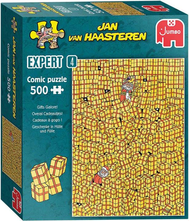 Produktbild Jan van Haasteren Puzzle-Experte 4 Geschenke überall!, 500 (500 Teile)