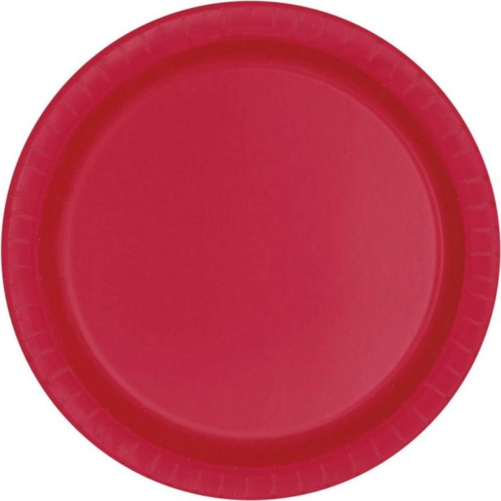 Image du produit Unique Assiettes de fête rouge et rubis (8x)