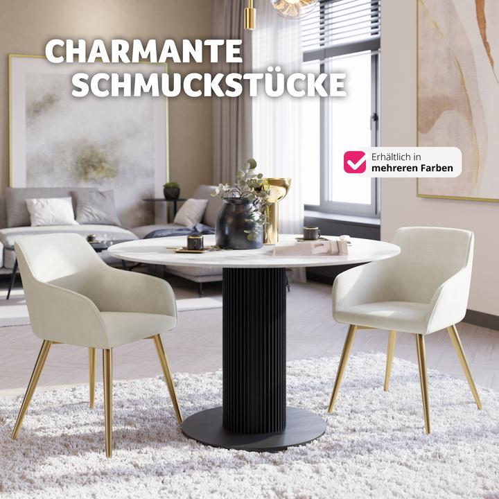 Actual product image tectake ChairMarilyn,corduroylook,upholstered