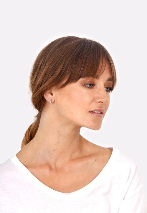 Immagine prodotto Elli Creolen Minimal mit Kristallen (Argento)