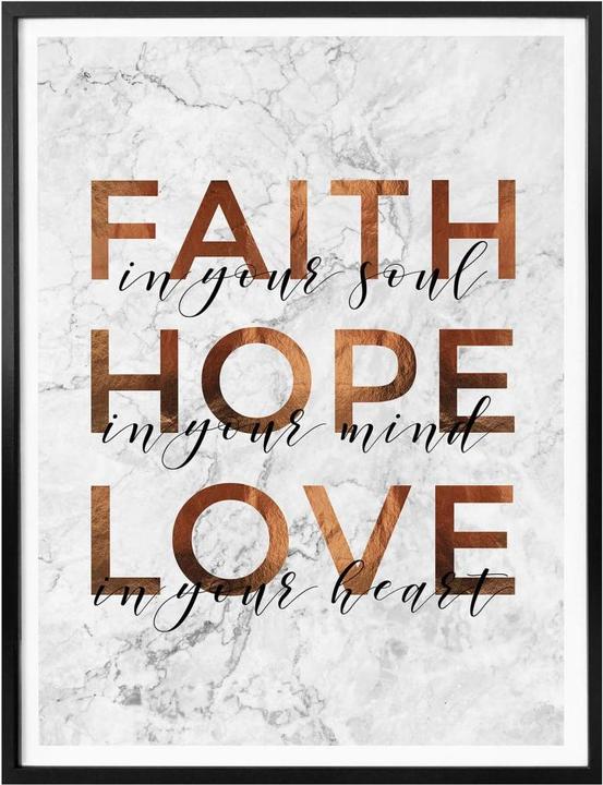 Immagine prodotto Trenddeko Copper Optics - Fede Speranza Amore (40 x 50 cm)