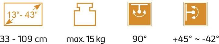 Immagine prodotto myWall My Wall HC2-1L Supporto a parete per TV Livella integrata 33 cm (13") - 109,2 cm ( (Muro, 43", 15 kg)