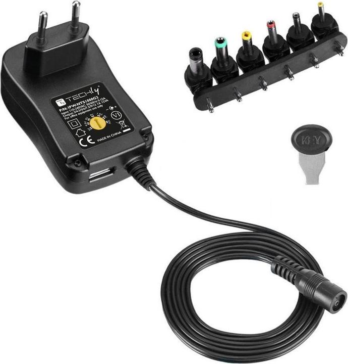 Actual product image Techly Universal 12W AC/DC Power Supply