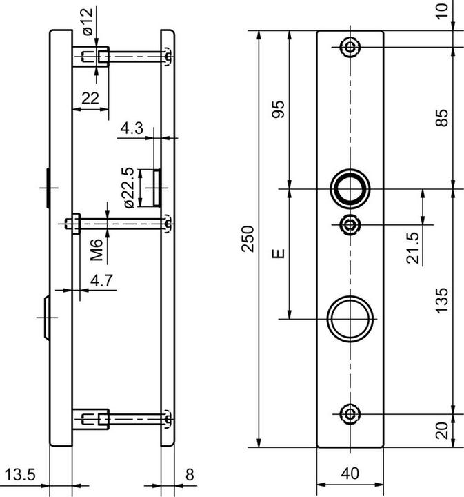 Produktbild Glutz Schutztürschild aussen für Türknöpfe 52185K (Türschildgarnitur)