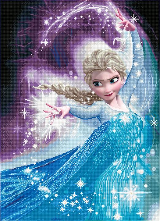 Actual product image Diamond Dotz Original Diamond Painting Set Elsa Magic, Creative Set with 54,569 Diamond Mosaic Stones
