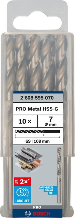 Actual product image Bosch Professional Zubehör PRO Metal HSS-G twist drill, 7 x 69 x 109 mm (7 mm)