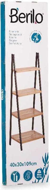 Immagine prodotto Berilo scaffale a 4 ripiani in bambù nero (30 x 40 x 109.30 cm)