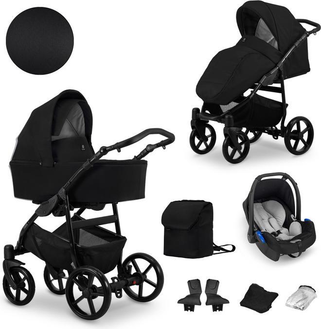 Actual product image Kunert Combi pram Mata black, frame black, incl. car seat Trix